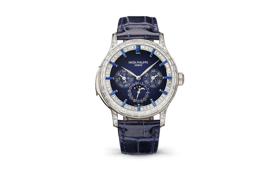 Patek Philippe Replica Watch Grand Complication, Platinum set with baguette diamonds and sapphires, 42mm, 5374/300P-001