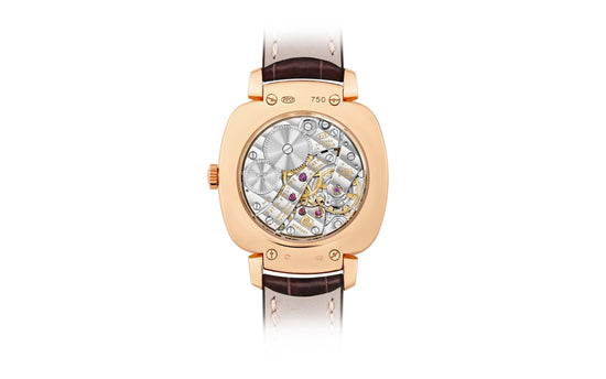 Patek Philippe Replica Watch Ladies Gondolo Small seconds, 18kt Rose Gold set with 108 diamonds, 30 × 33.8 mm, 7041R-001