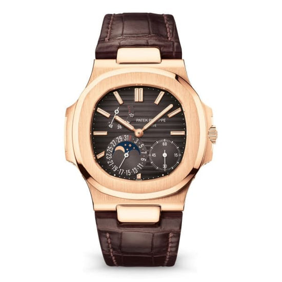 Patek Philippe Replica Watch Nautilus Date, Moon Phases Watch, 18k Rose Gold, 40mm, 5712R-001