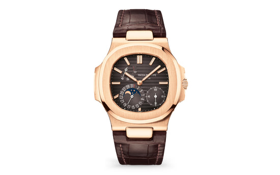 Patek Philippe Replica Watch Nautilus Date, Moon Phases Watch, 18k Rose Gold, 40mm, 5712R-001