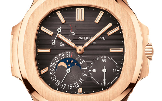 Patek Philippe Replica Watch Nautilus Date, Moon Phases Watch, 18k Rose Gold, 40mm, 5712R-001