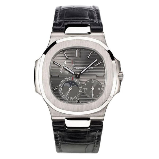 Patek Philippe Replica Watch Nautilus Date, Moon Phases Watch, 18k White Gold, 40mm, 5712G-001