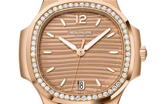 Patek Philippe Replica Watch Nautilus Ladies Automatic Watch, 18k Rose Gold and Diamonds, 35,2mm, 7118/1200R-010