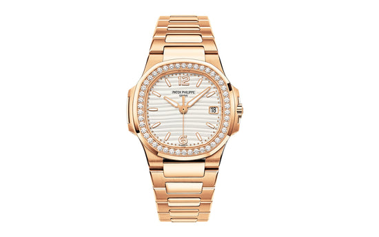 Patek Philippe Replica Watch Nautilus Quartz Diamond Ladies Watch, 18k Rose Gold, 32mm, 7010/1R-011