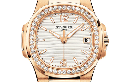 Patek Philippe Replica Watch Nautilus Quartz Diamond Ladies Watch, 18k Rose Gold, 32mm, 7010/1R-011