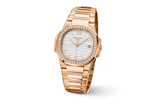 Patek Philippe Replica Watch Nautilus Quartz Diamond Ladies Watch, 18k Rose Gold, 32mm, 7010/1R-011