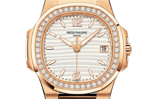 Patek Philippe Replica Watch Nautilus Quartz Diamond Ladies Watch, 18k Rose Gold, 32mm, 7010R-011