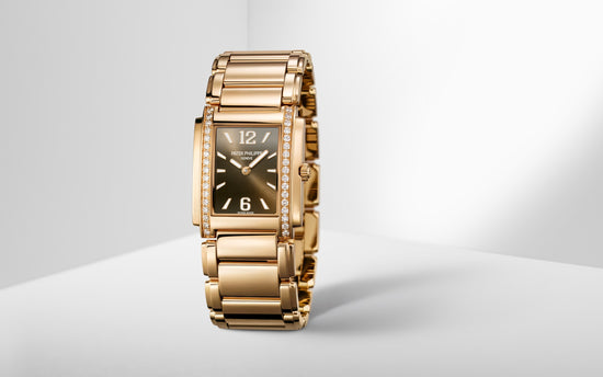 Patek Philippe Replica Watch Twenty~4 Quartz Ladies Watch, 18k Rose Gold with 34 Diamond (~0.57 ct), 25.1 x 30 mm, 4910/1201R-001
