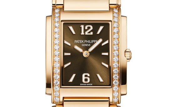 Patek Philippe Replica Watch Twenty~4 Quartz Ladies Watch, 18k Rose Gold with 34 Diamond (~0.57 ct), 25.1 x 30 mm, 4910/1201R-001