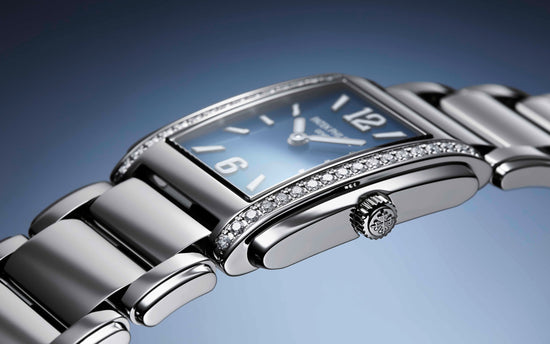Patek Philippe Replica Watch Twenty~4 Quartz Ladies Watch, Stainless Steel with 36 Diamond (~0.42 ct), 25.1 x 30 mm, 4910/1200A-001