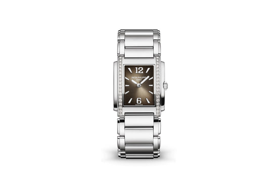 Patek Philippe Replica Watch Twenty~4 Quartz Ladies Watch, Stainless Steel with 36 Diamond (~0.42 ct), 25.1 x 30 mm, 4910/1200A-010