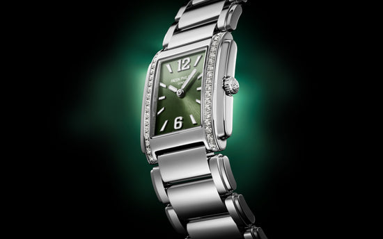 Patek Philippe Replica Watch Twenty~4 Quartz Ladies Watch, Stainless Steel with 36 Diamond (~0.42 ct), 25.1 x 30 mm, 4910/1200A-011