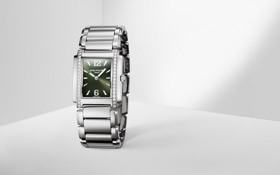 Patek Philippe Replica Watch Twenty~4 Quartz Ladies Watch, Stainless Steel with 36 Diamond (~0.42 ct), 25.1 x 30 mm, 4910/1200A-011
