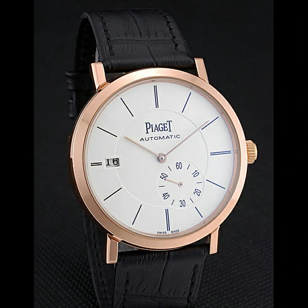 Piaget Altiplano Gold Case White Dial Black Leather Bracelet new60516