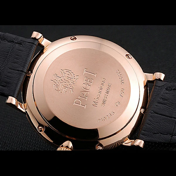 Piaget Altiplano Gold Case White Dial Black Leather Bracelet new60516