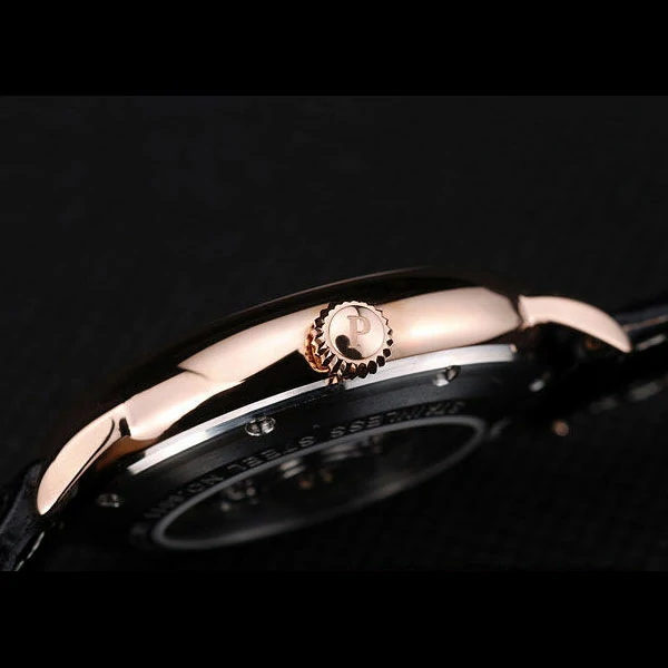 Piaget Traditional Black Checkered Dial Black Leather Strap new58995