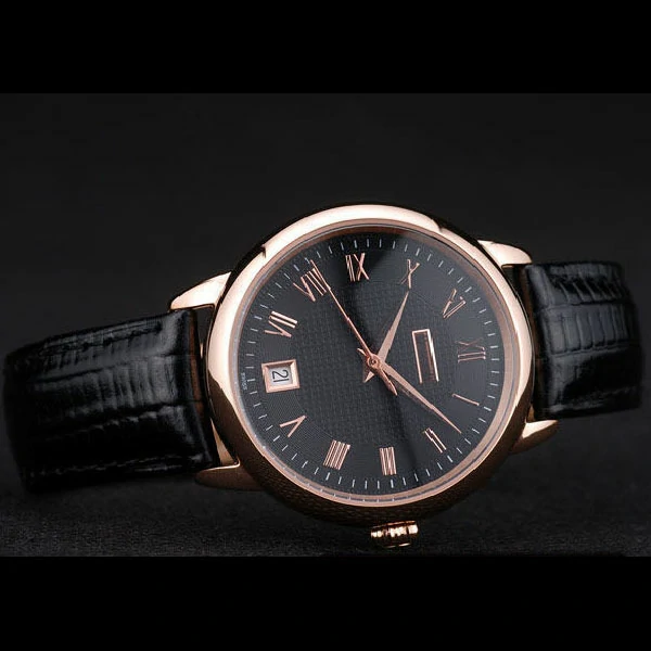 Piaget Traditional Black Checkered Dial Black Leather Strap new58995