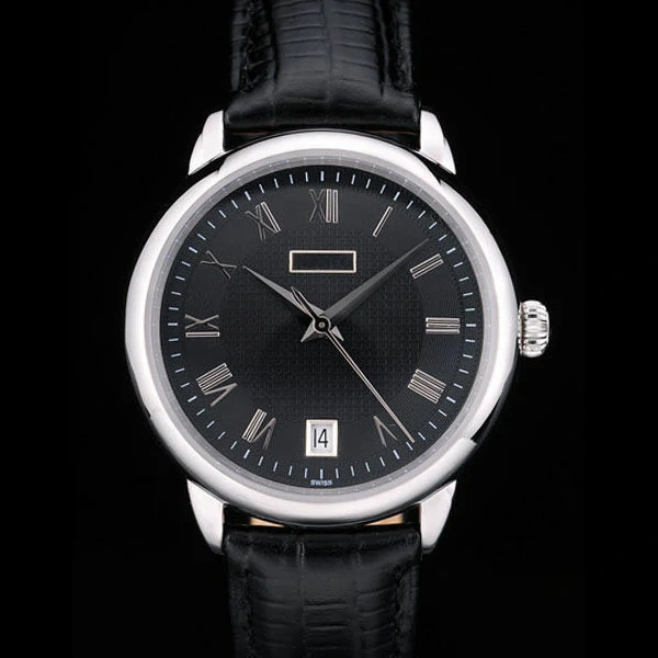Piaget Traditional Black Checkered Dial Black Leather Strap new58999