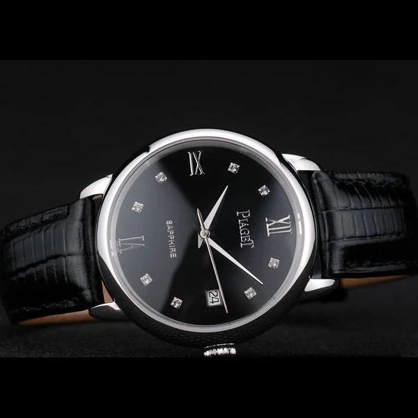 Piaget Traditional Black Dial Black Leather Strap new58991