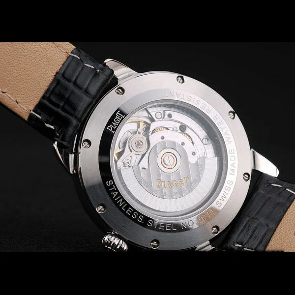 Piaget Traditional Grey Dial Black Leather Strap new58992