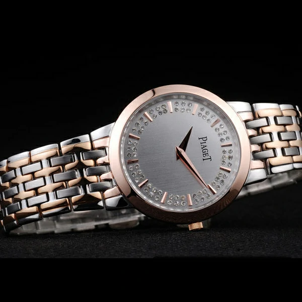 Piaget Traditional Rose Gold Case Double Studded Minute Markers Silver Dial new58245