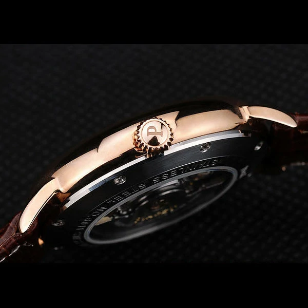 Piaget Traditional White Checkered Dial Brown Leather Strap new58996