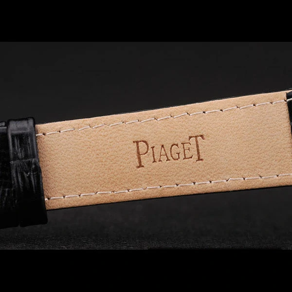 Piaget Traditional White Radial Pattern Dial Black Leather Strap new59000