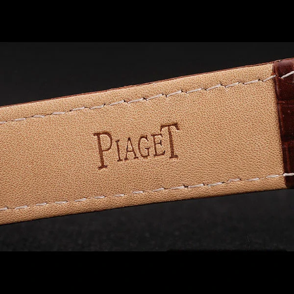 Piaget Traditional White Radial Pattern Dial Brown Leather Strap new59002