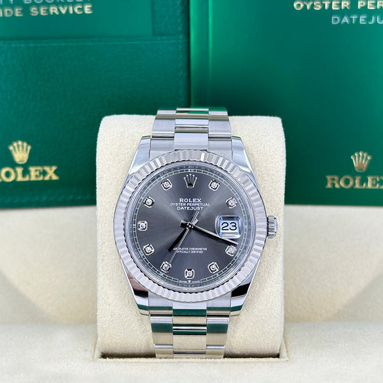Pre-owned 2022Rolex Replica Watch Datejust 41, Stainless Steel and 18k White Gold, 41mm, 126334-0005