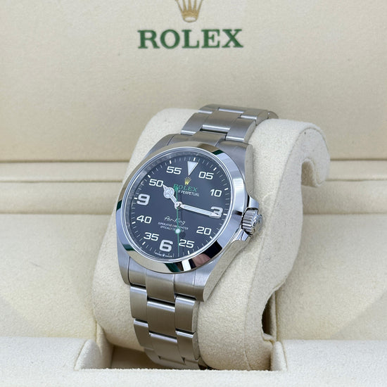Pre-owned Rolex Replica Watch, Air-king, Black Arabic dial, 40mm, Oystersteel, Smooth, Oyster, 116900-0001