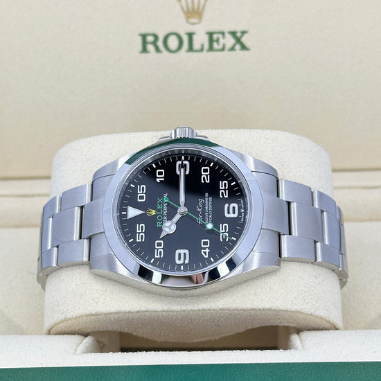Pre-owned Rolex Replica Watch, Air-king, Black Arabic dial, 40mm, Oystersteel, Smooth, Oyster, 116900-0001