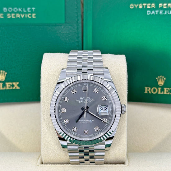 Pre-Owned Rolex Replica Watch Datejust 41, Slate diamond Dial, 41mm, 126334-0006 (2022/2023)