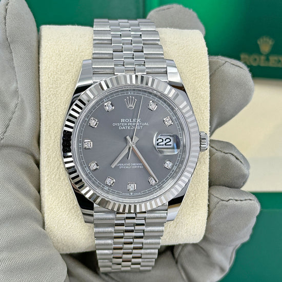 Pre-Owned Rolex Replica Watch Datejust 41, Slate diamond Dial, 41mm, 126334-0006 (2022/2023)