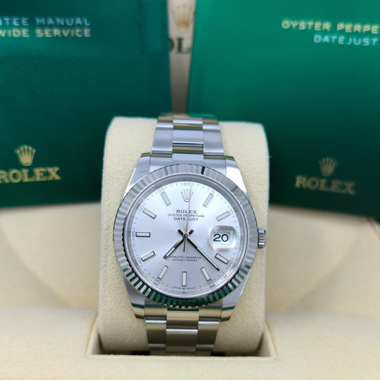 Pre-owned Rolex Replica Watch Datejust 41, Stainless Steel and 18k White Gold, 41mm, 126334-0003