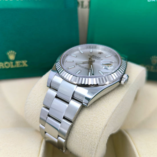Pre-owned Rolex Replica Watch Datejust 41, Stainless Steel and 18k White Gold, 41mm, 126334-0003