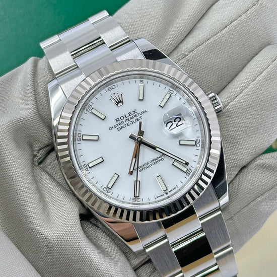 Pre-owned Rolex Replica Watch Datejust 41, Stainless Steel and 18k White Gold, 41mm, 126334-0009