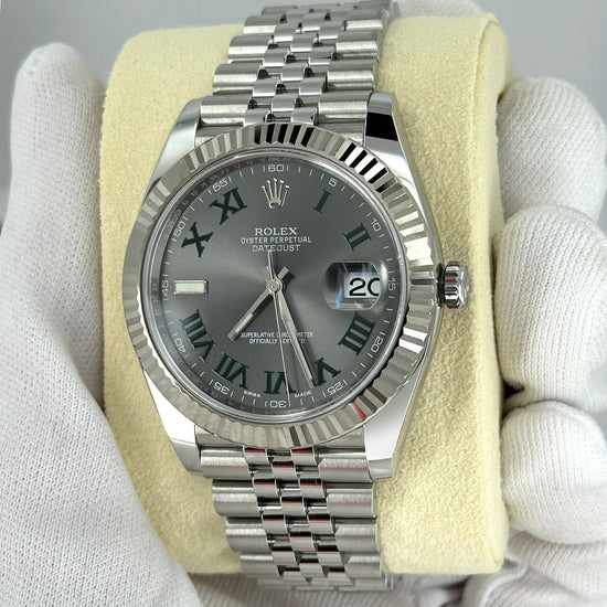 Pre-owned Rolex Replica Watch Datejust 41, Stainless Steel and 18k White Gold, 41mm, 126334-0022