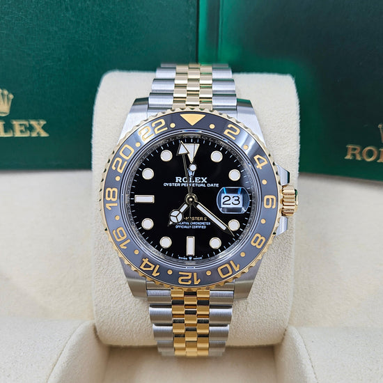 Pre-owned Rolex Replica Watch GMT-Master II, 40mm, Oystersteel and 18k Yellow Gold, 126713GRNR-0001