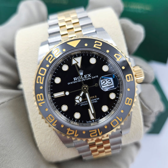 Pre-owned Rolex Replica Watch GMT-Master II, 40mm, Oystersteel and 18k Yellow Gold, 126713GRNR-0001