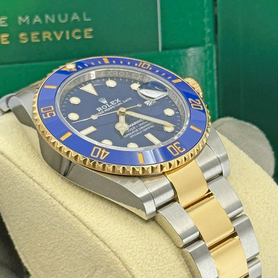 Pre-owned Rolex Replica Watch Submariner Date Bluesy, 126613LB, Two-Tone, Mint, Complete