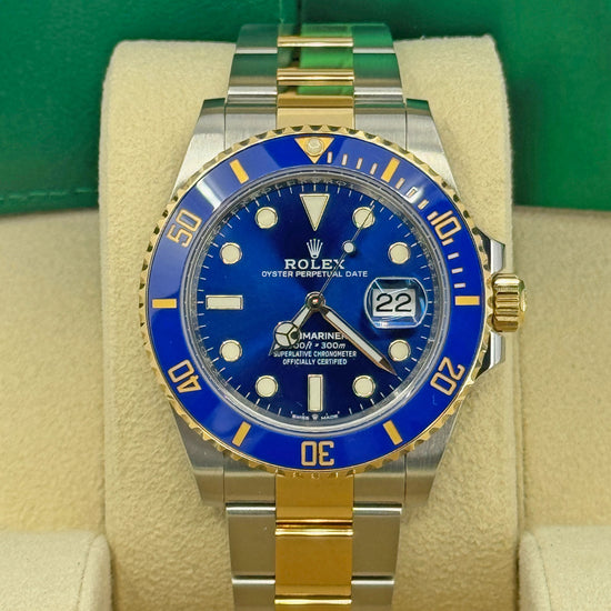 Pre-owned Rolex Replica Watch Submariner Date Bluesy, 126613LB, Two-Tone, Mint, Complete