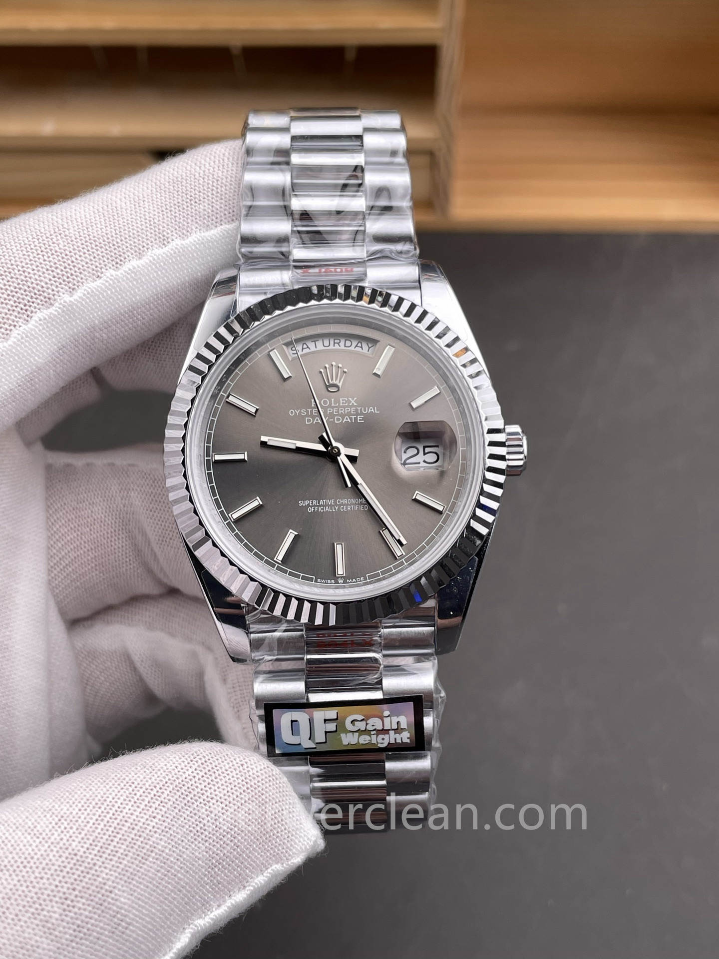 QF Factory Rolex Day-Date 40 m228239-0060 Slate Grey Dial Roman Numerals Weighted Edition (183g Heavy Weight) 40mm Automatic Watch
