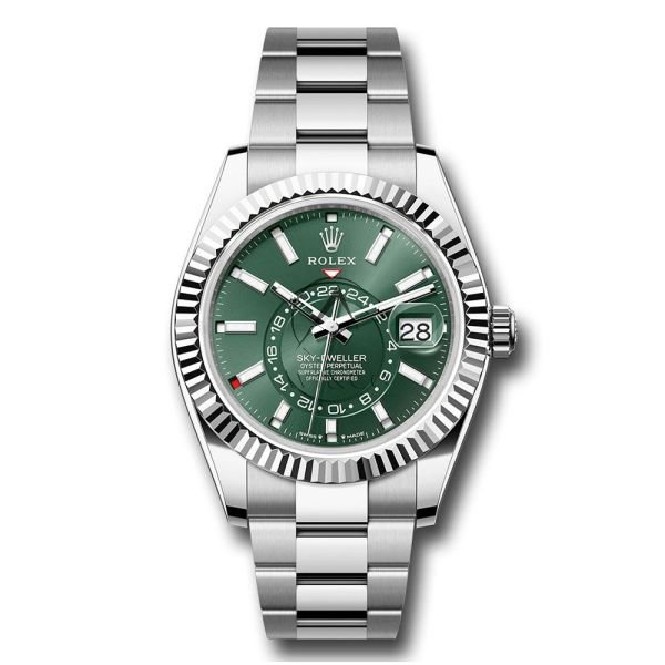 Replica 2024 Rolex Sky Dweller 44MM Olive Green Dial Watch