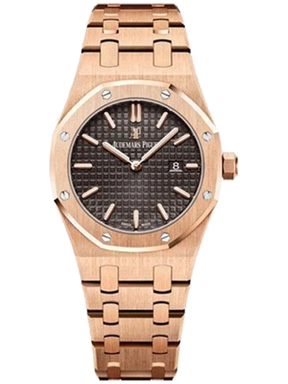 Replica Audemars Piguet Royal Oak Lady 33mm Rose Gold Brown Dial 67650OR.OO.1261OR.01