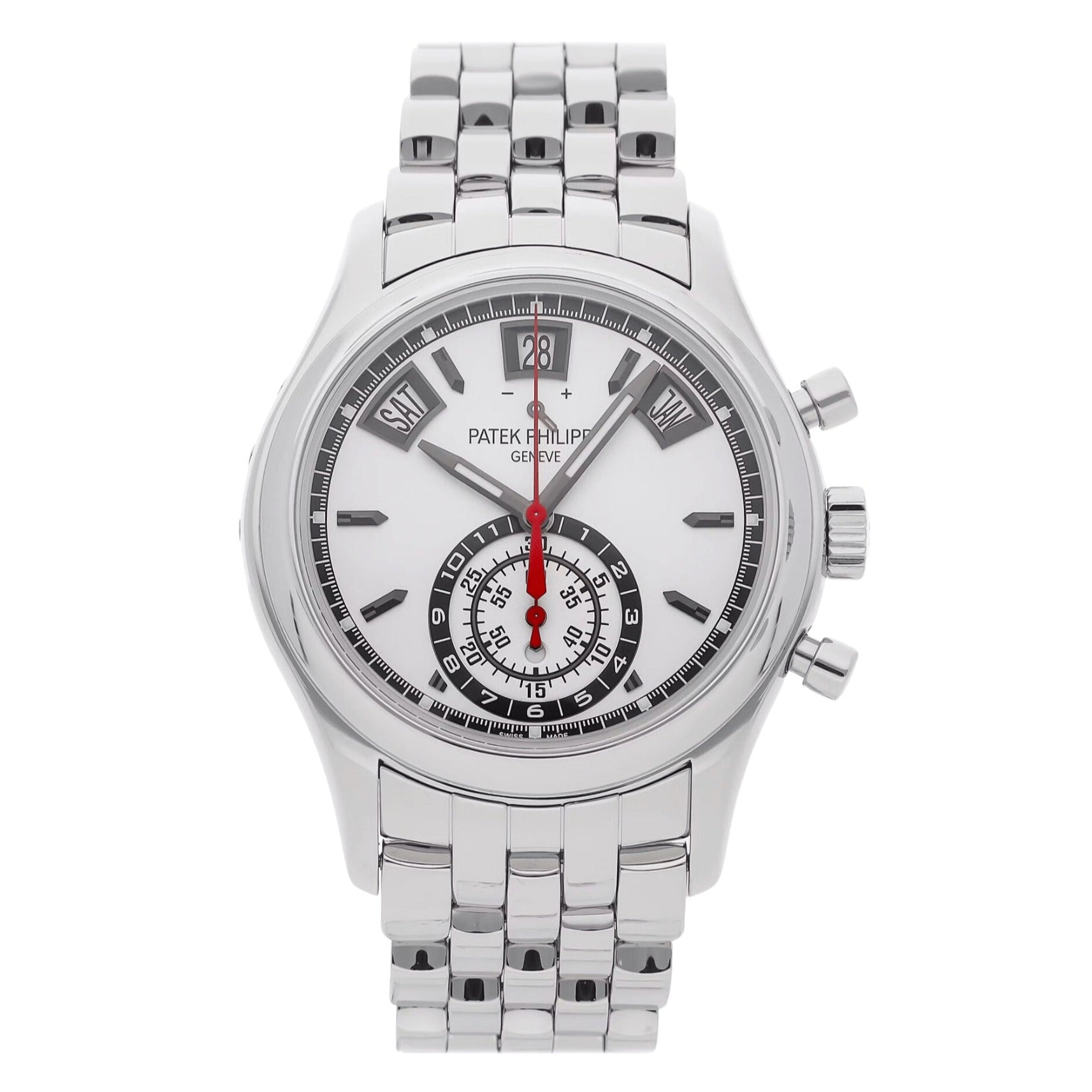 Replica Patek Philippe 5960/1A-001 Annual Calendar Chronograph Stainless Steel White Dial