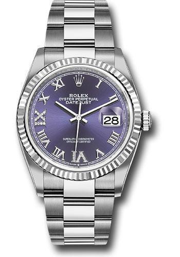 Replica Rolex Datejust 36mm Watch 126234 audr69o Purple Diamond Dial / Complete Set Box & Papers