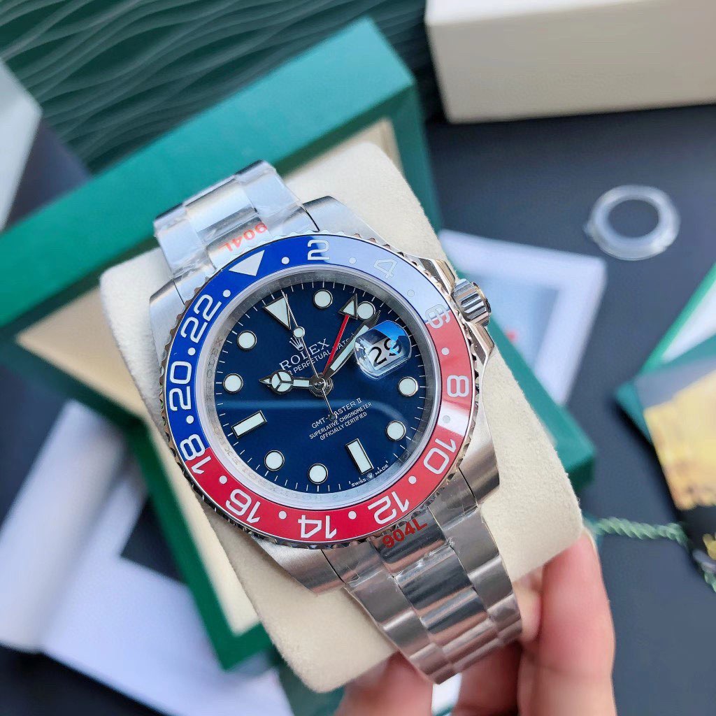 Replica Rolex GMT Master II Pepsi Bezel Blue Dial 40mm Watch New25033