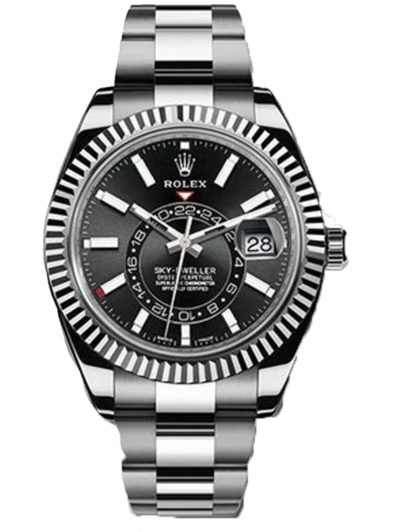 Replica Rolex Sky-Dweller 326934, Oyster, Steel, Black Index Dial 42 mm