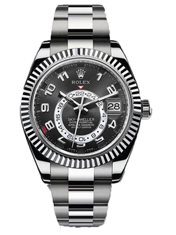 Replica Rolex Sky-Dweller 326939, Oyster, 18K White Gold, Ivory Roman Dial 42 mm