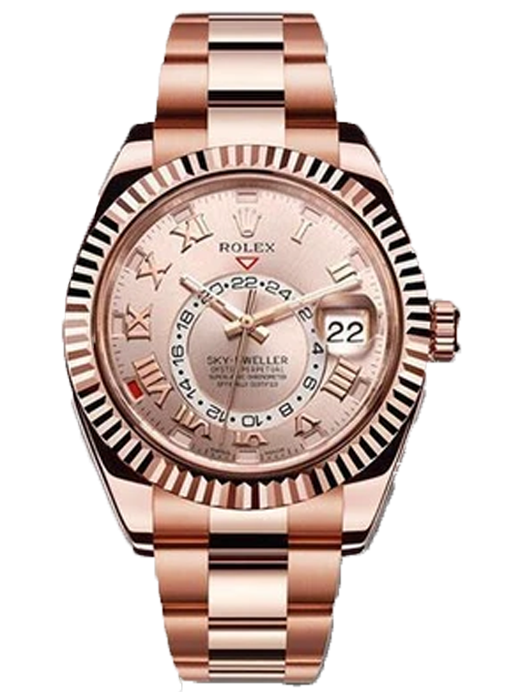 Replica Rolex Sky Dweller Roe Gold Men's Watch 326935 su